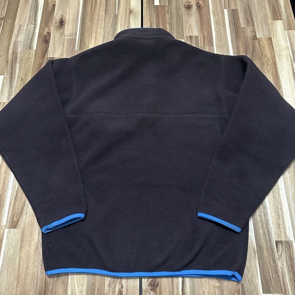 Patagonia Synchilla Mens Small Brown Blue Fleece Pullover Sweater Snap Button - Picture 5 of 8